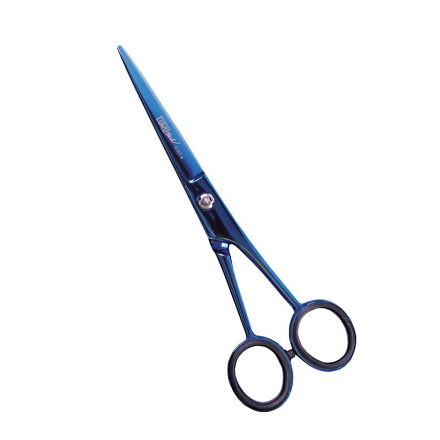 TIJERA FILO NAVAJA TITANIO AZUL 5.5 EURO STIL